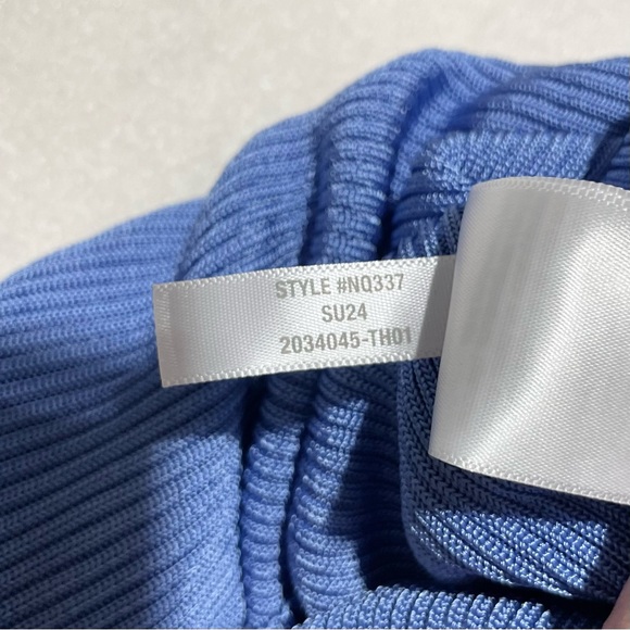 New Madewell Micro Rib Fitted Short Sleeve Sweater Tee NQ337 Celeste Blue XS - Picture 16 of 16